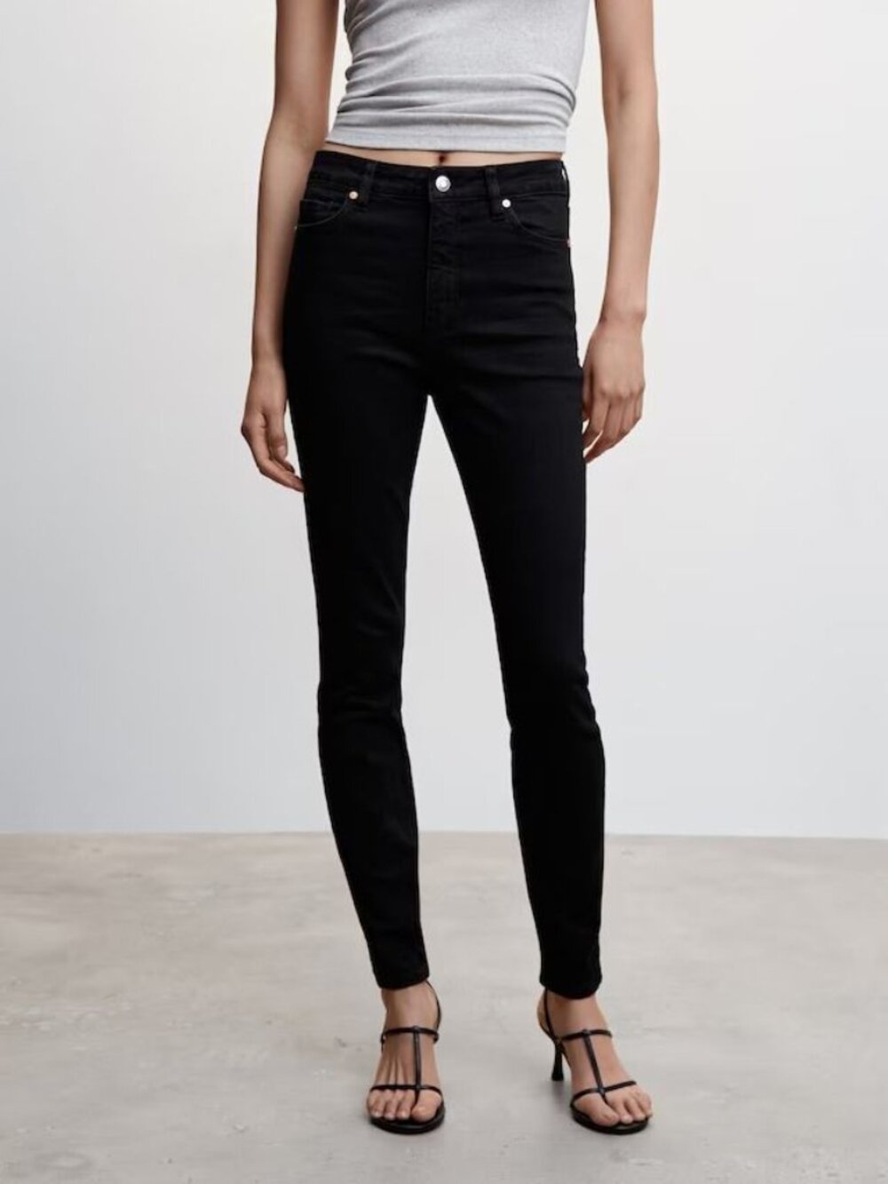 MANGO I Hi-Rise Skinny Jeans, Black